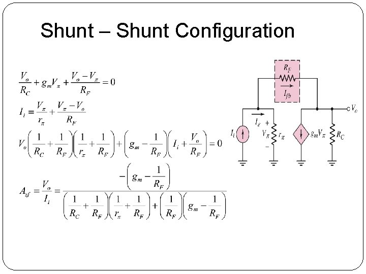 Shunt – Shunt Configuration Shunt – Shunt Configuration
