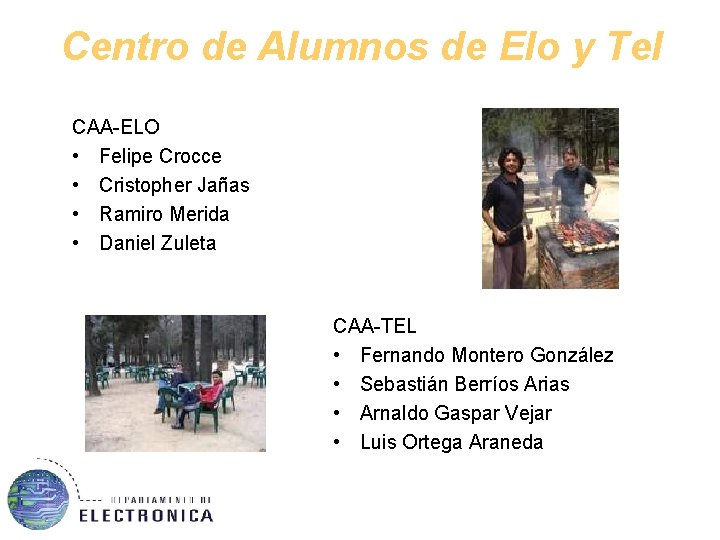 Centro de Alumnos de Elo y Tel CAA-ELO • Felipe Crocce • Cristopher Jañas