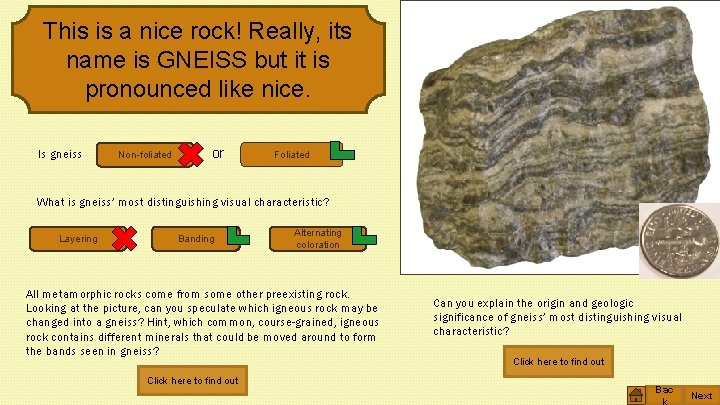 This is a nice rock! Really, its name is GNEISS but it is pronounced