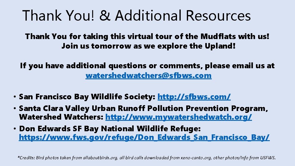 Thank You! & Additional Resources Thank You for taking this virtual tour of the