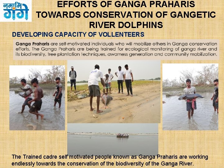 EFFORTS OF GANGA PRAHARIS TOWARDS CONSERVATION OF GANGETIC RIVER DOLPHINS DEVELOPING CAPACITY OF VOLLENTEERS