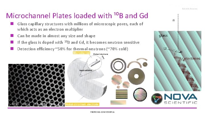 Microchannel Plates loaded with ¹⁰B and Gd Glass capillary structures with millions of microscopic