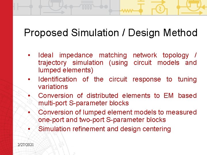 Proposed Simulation / Design Method • • • 2/27/2021 Ideal impedance matching network topology