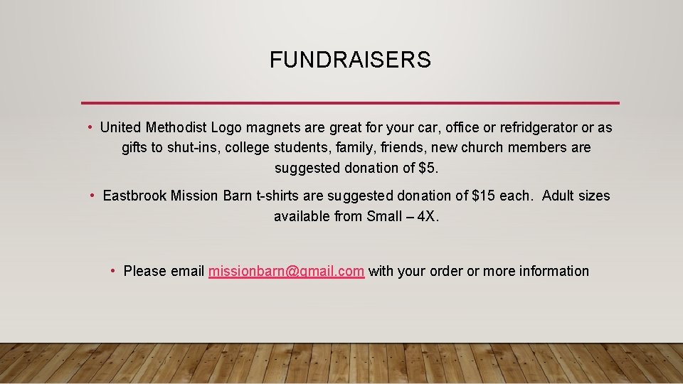 FUNDRAISERS • United Methodist Logo magnets are great for your car, office or refridgerator