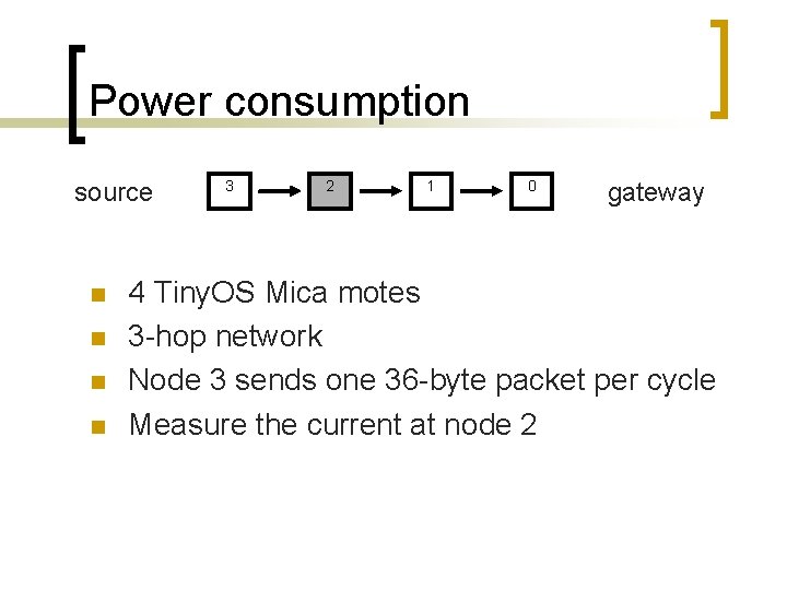 Power consumption source n n 3 2 1 0 gateway 4 Tiny. OS Mica