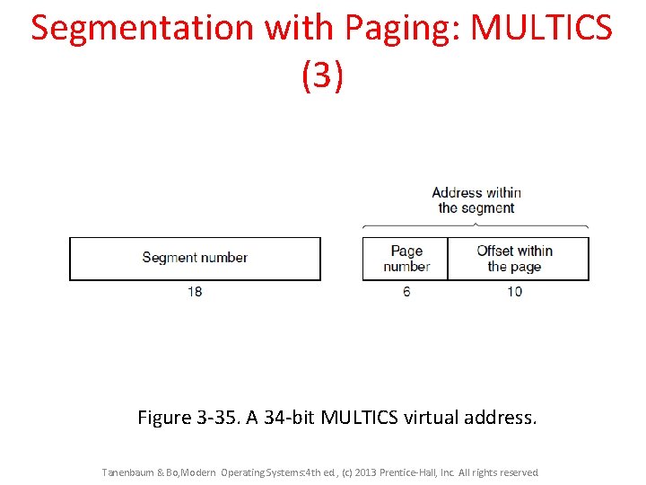 Segmentation with Paging: MULTICS (3) Figure 3 -35. A 34 -bit MULTICS virtual address.