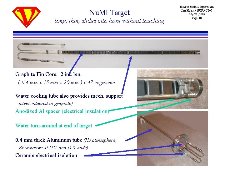 Nu. MI Target long, thin, slides into horn without touching Graphite Fin Core, 2