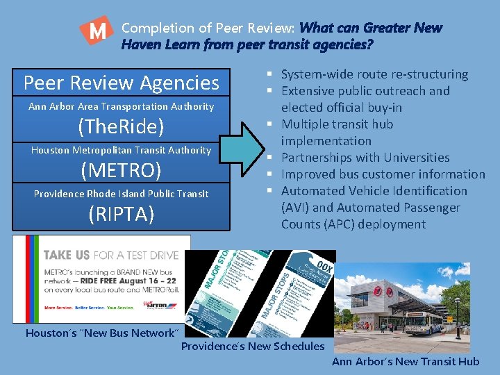 Completion of Peer Review: What can Greater New Haven Learn from peer transit agencies?