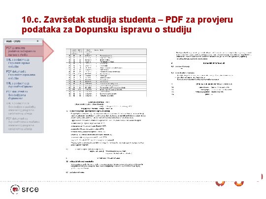 10. c. Završetak studija studenta – PDF za provjeru podataka za Dopunsku ispravu o