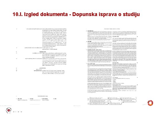 10. l. Izgled dokumenta - Dopunska isprava o studiju 