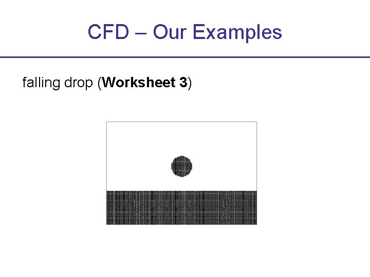 CFD – Our Examples falling drop (Worksheet 3) 