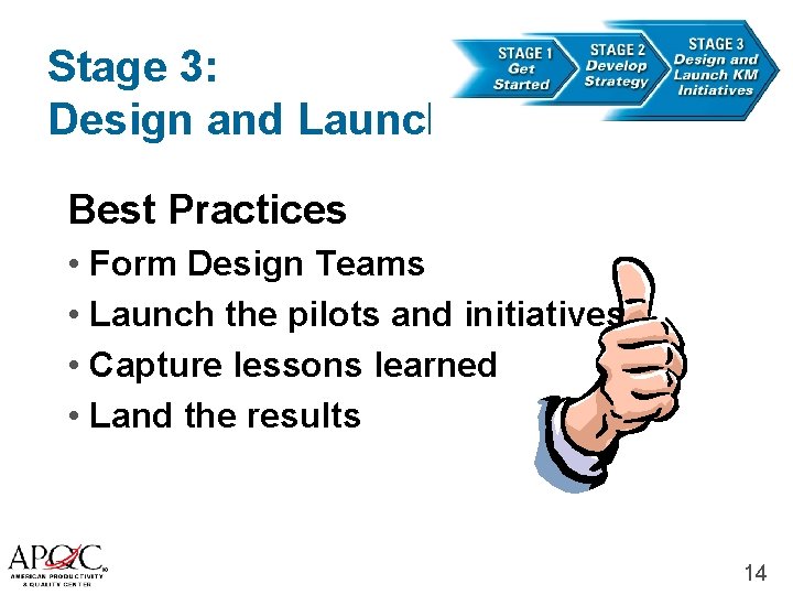 Stage 3: Design and Launch knowledge management Best Practices • Form Design Teams •