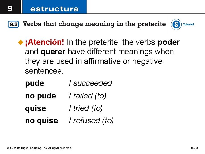 u ¡Atención! In the preterite, the verbs poder and querer have different meanings when