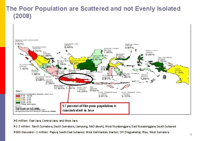 The Poor Population are Scattered and not Evenly Isolated (2008) 57 percent of the