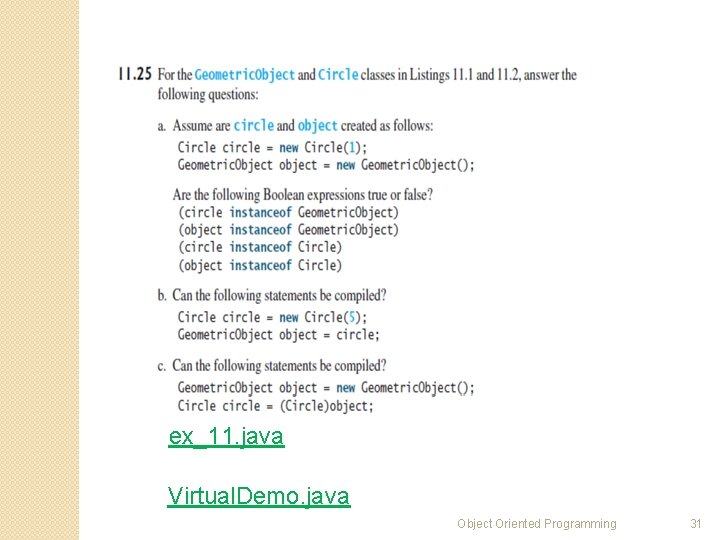 ex_11. java Virtual. Demo. java Object Oriented Programming 31 