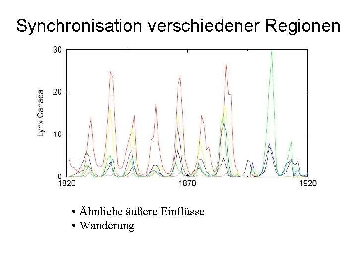 Synchronisation verschiedener Regionen • Ähnliche äußere Einflüsse • Wanderung 