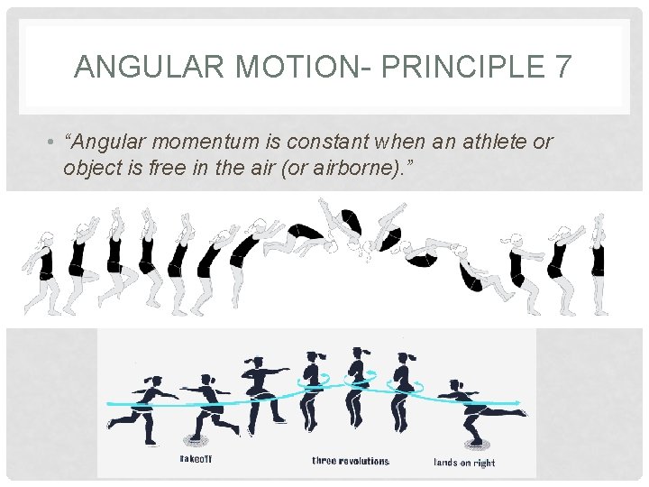 ANGULAR MOTION- PRINCIPLE 7 • “Angular momentum is constant when an athlete or object