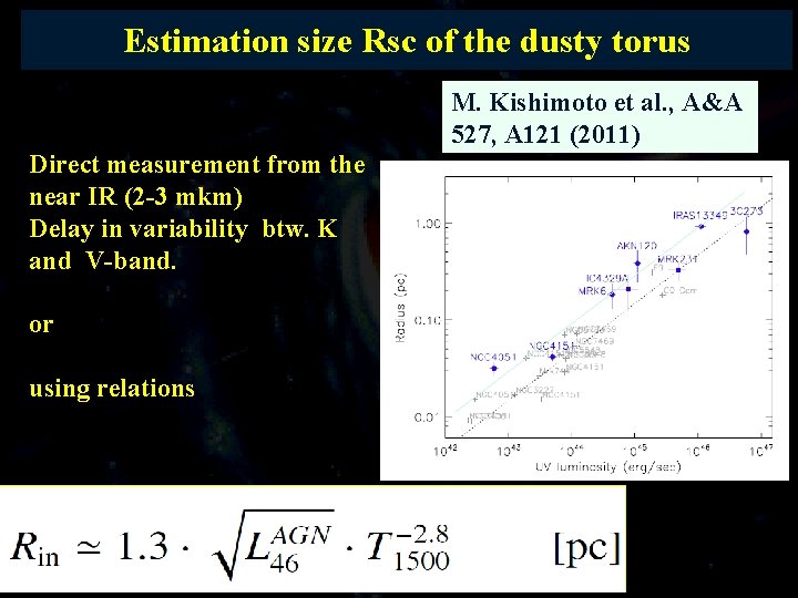 Estimation size Rsc of the dusty torus M. Kishimoto et al. , A&A 527,