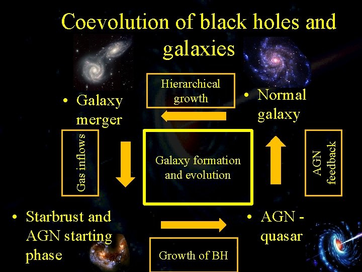 Coevolution of black holes and galaxies • Starbrust and AGN starting phase • Normal