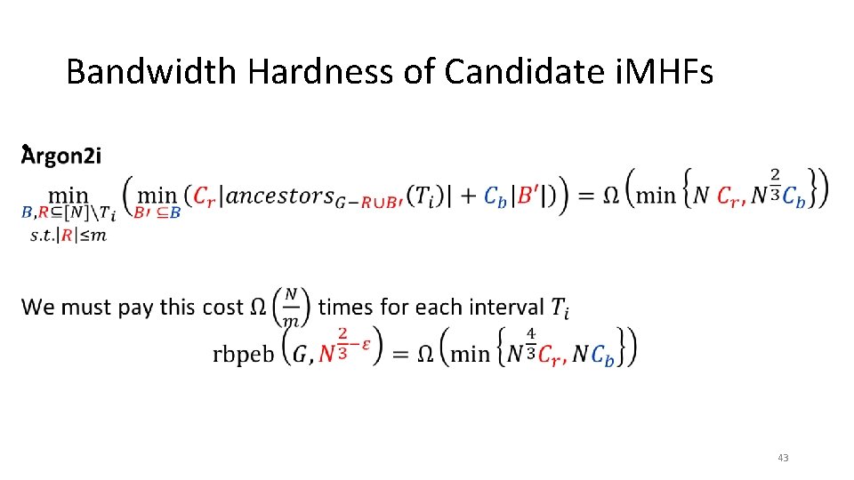 Bandwidth Hardness of Candidate i. MHFs • 43 
