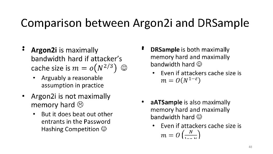 Comparison between Argon 2 i and DRSample • • 48 