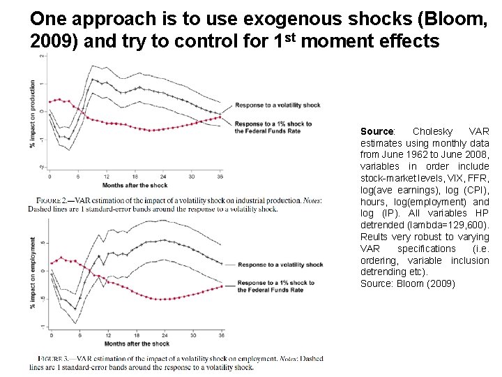 One approach is to use exogenous shocks (Bloom, 2009) and try to control for