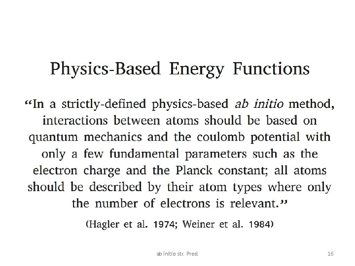 ab initio str. Pred. 16 