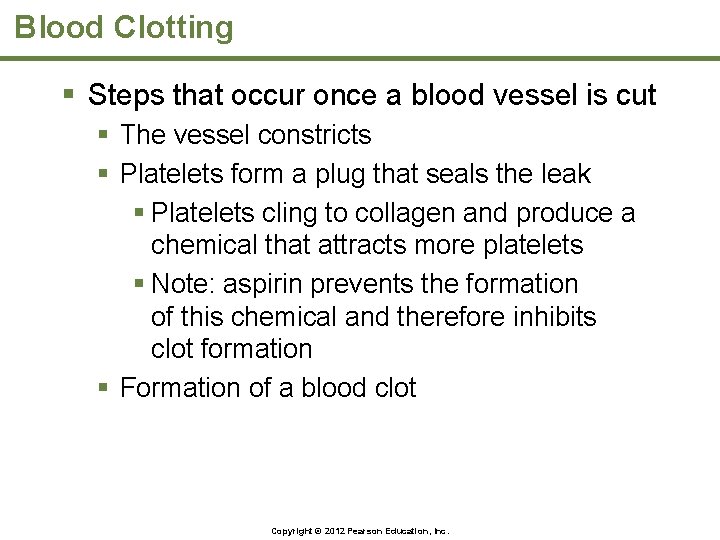 Blood Clotting § Steps that occur once a blood vessel is cut § The