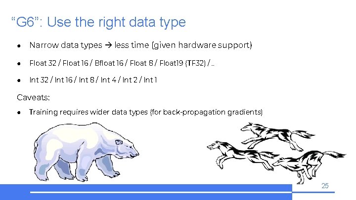 “G 6”: Use the right data type ● Narrow data types less time (given