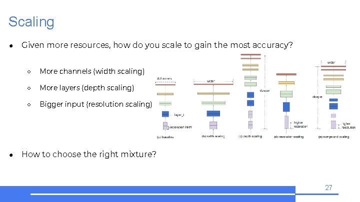 Scaling ● ● Given more resources, how do you scale to gain the most