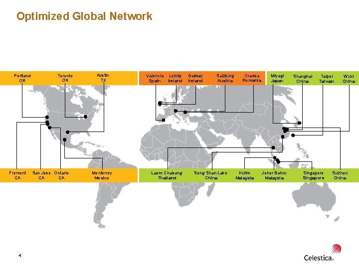 Optimized Global Network Portland OR Fremont CA 4 Toronto ON San Jose Ontario CA