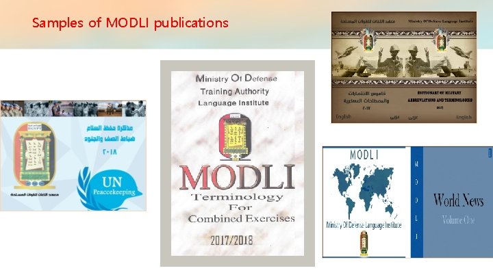 Samples of MODLI publications 