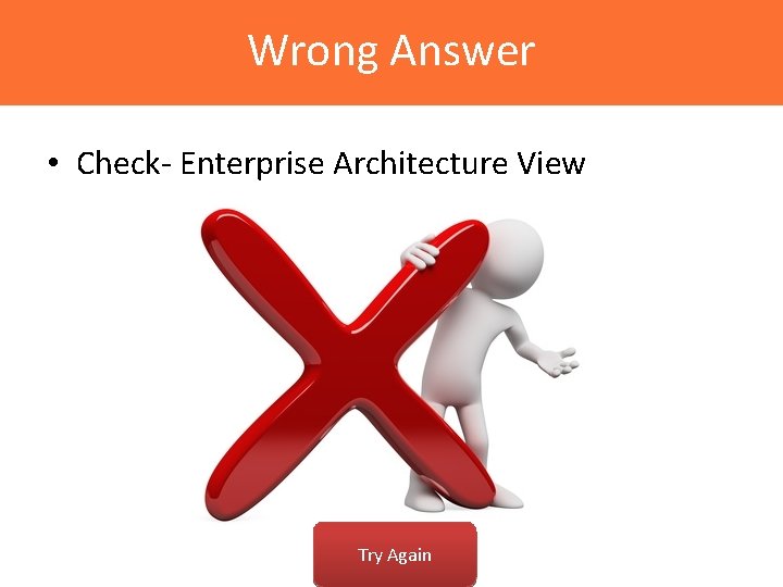 Wrong Answer • Check- Enterprise Architecture View Try Again 