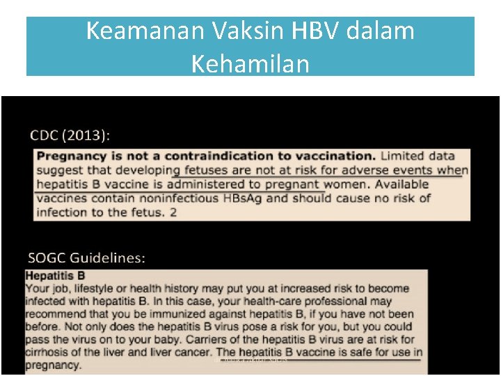 Keamanan Vaksin HBV dalam Kehamilan • Aman 