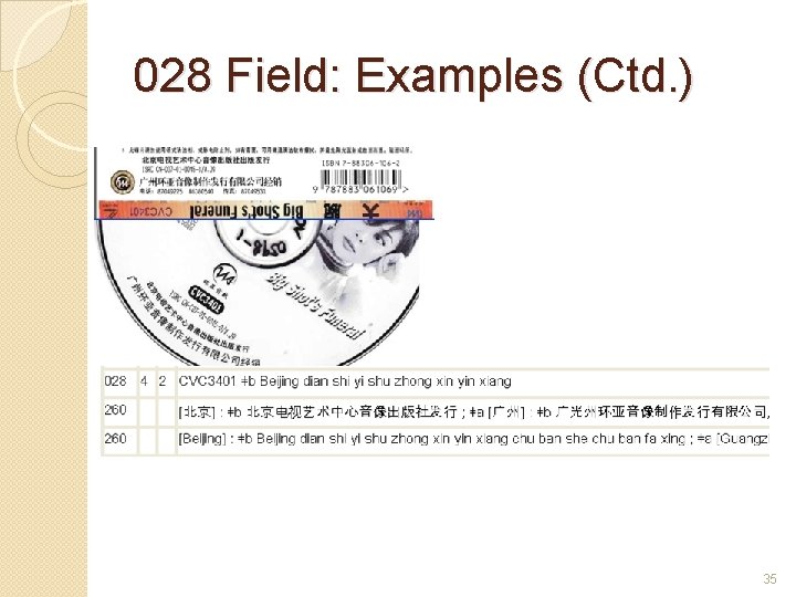 028 Field: Examples (Ctd. ) 35 