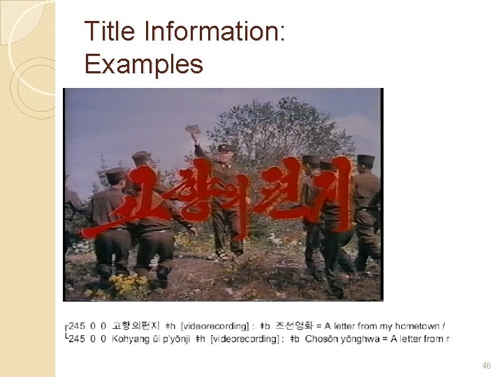 Title Information: Examples 46 