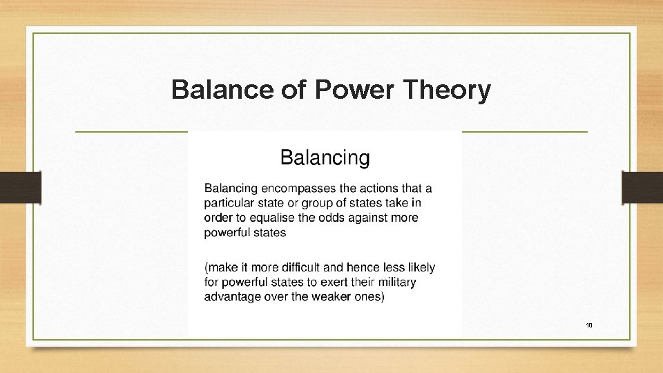 Balance of Power Theory 10 