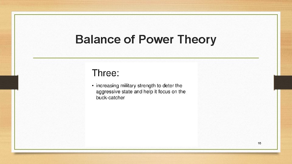 Balance of Power Theory 16 