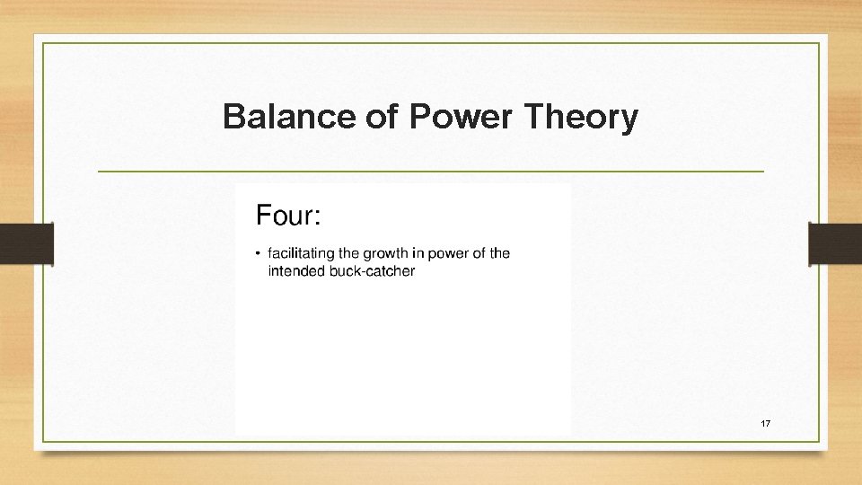 Balance of Power Theory 17 Balance of Power Theory 17
