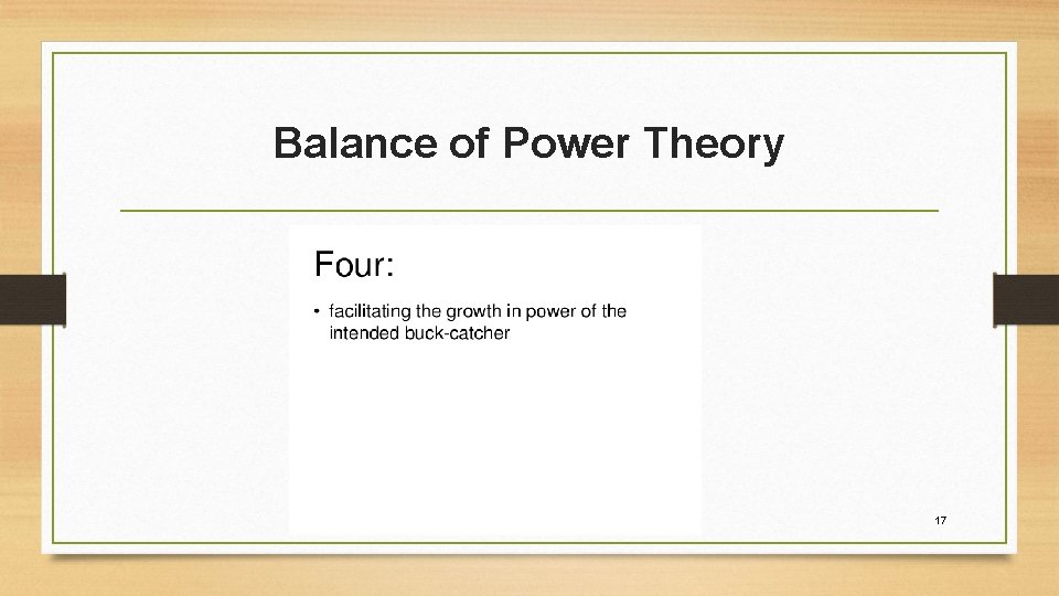 Balance of Power Theory 17 