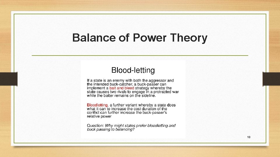 Balance of Power Theory 18 