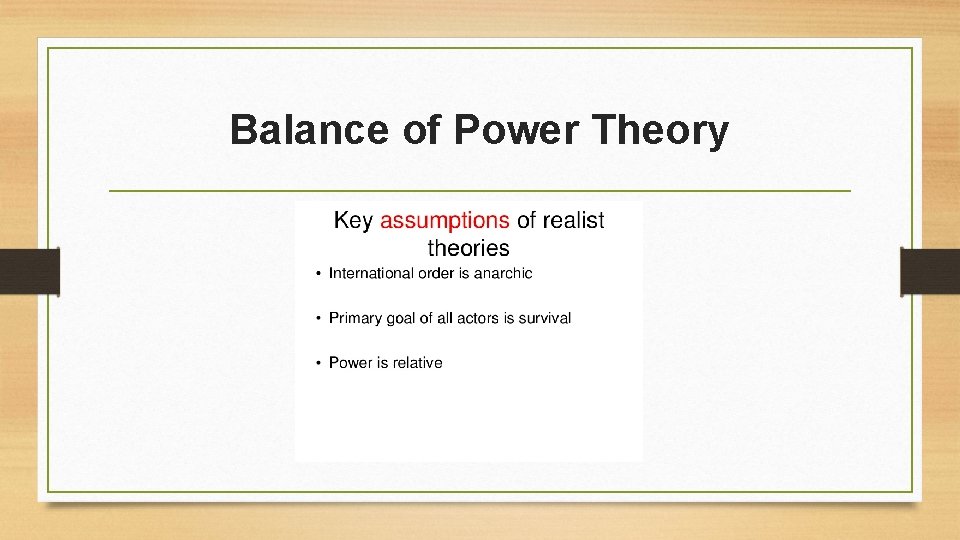 Balance of Power Theory 