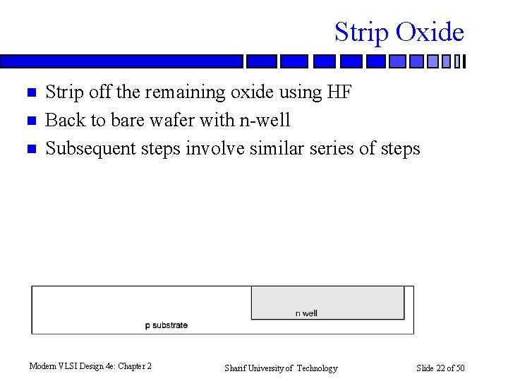 Strip Oxide n n n Strip off the remaining oxide using HF Back to