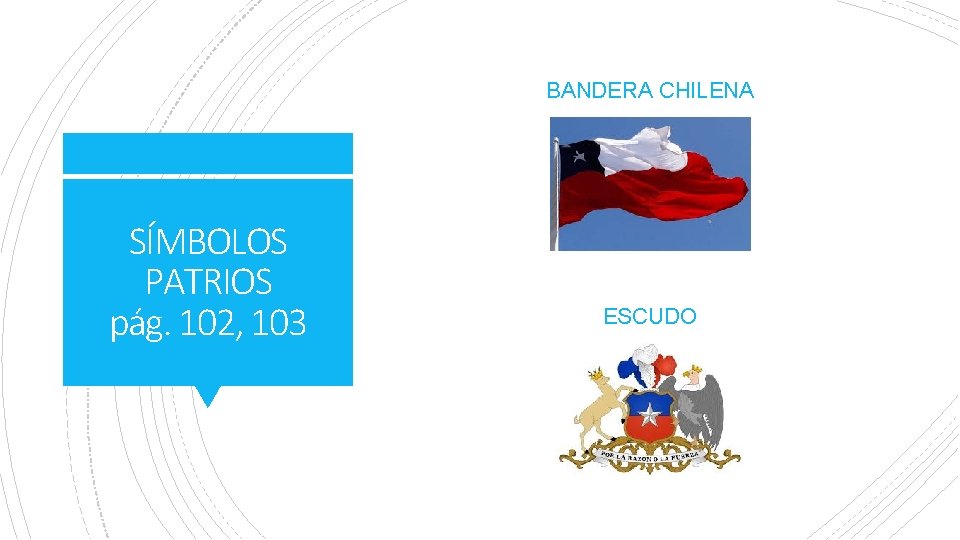 BANDERA CHILENA SÍMBOLOS PATRIOS pág. 102, 103 ESCUDO 