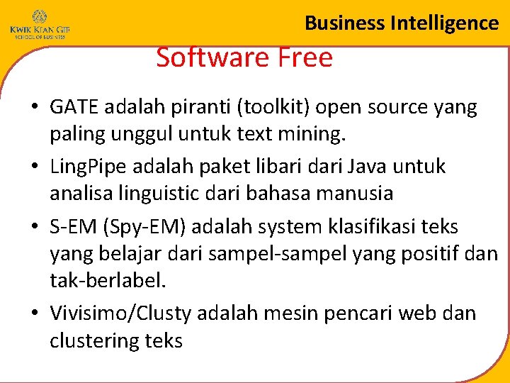 Business Intelligence Software Free • GATE adalah piranti (toolkit) open source yang paling unggul