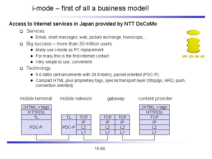 i-mode – first of all a business model! Access to Internet services in Japan