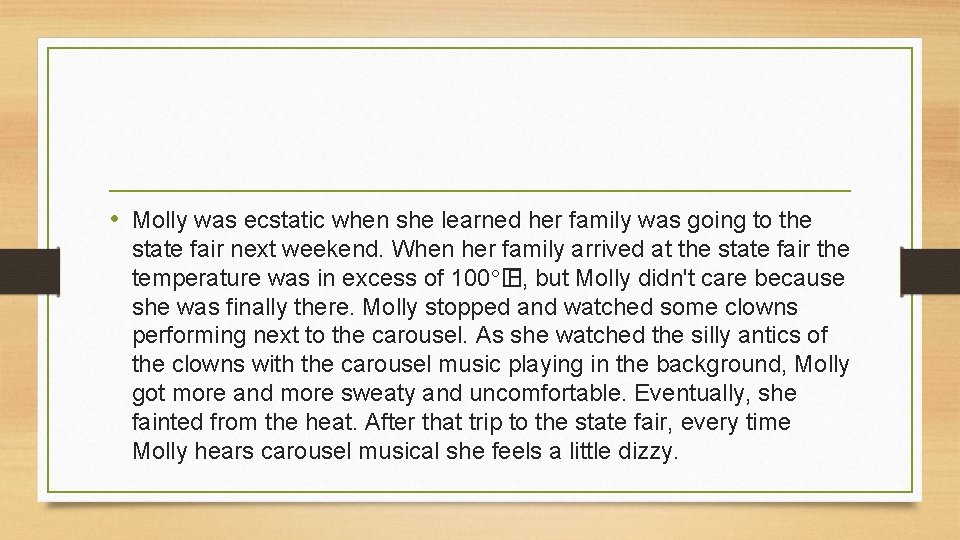  • Molly was ecstatic when she learned her family was going to the