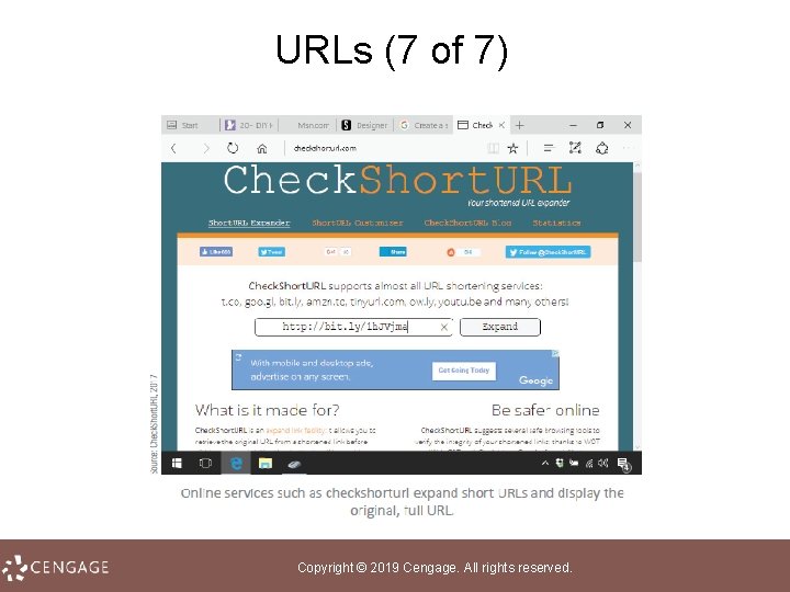 URLs (7 of 7) Copyright © 2019 Cengage. All rights reserved. 