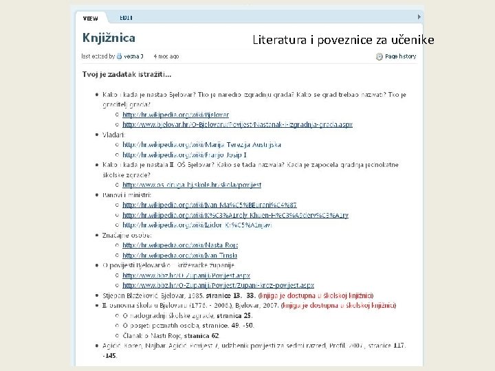 Literatura i poveznice za učenike Literatura i poveznice za učenike