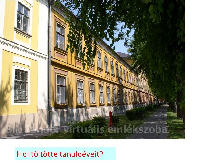  Hol töltötte tanulóéveit? 